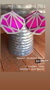 Desert Diamond Leather and Resin Earrings