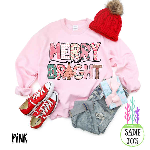 Pink Merry and Bright Sweatshirt