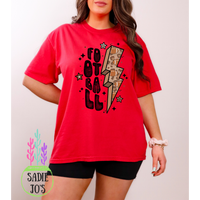 Football Lightning Bolt T-shirt-Red