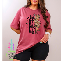 Football Lightning Bolt T-shirt-Brick