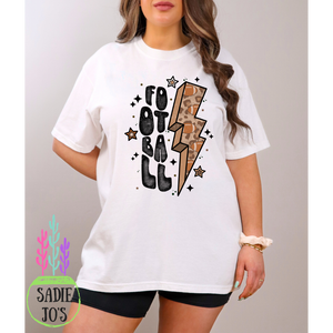 Football Lightning Bolt T-shirt-White