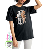 Football Lightning Bolt T-shirt-Black