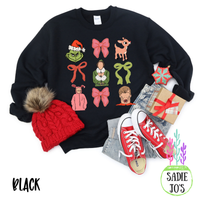 Christmas Characters and Bows Sweatshirt