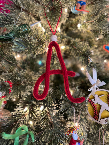A-Hand knit letters-letter A